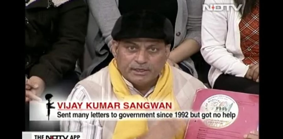 Vijay Sangwan, President VOM, Participation in debate for raising Martyr’s family issues on national media- NDTV 24/7(English) on 18/02/2018