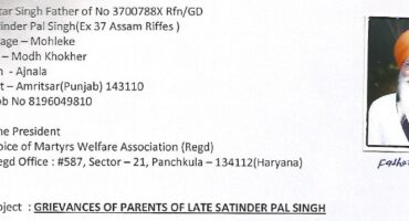 Grievances of Parents of Late Satinder Pal Singh